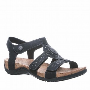 Sandalias Bearpaw Ridley Wide Mujer Negras | TSS8324WJ