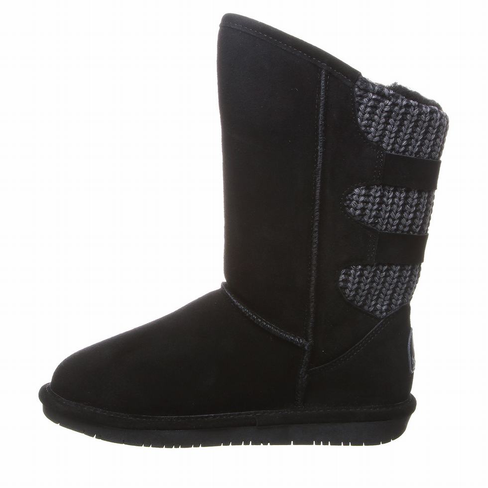 Botas Altas Bearpaw Boshie Wide Mujer Negras | YOJ9862ID