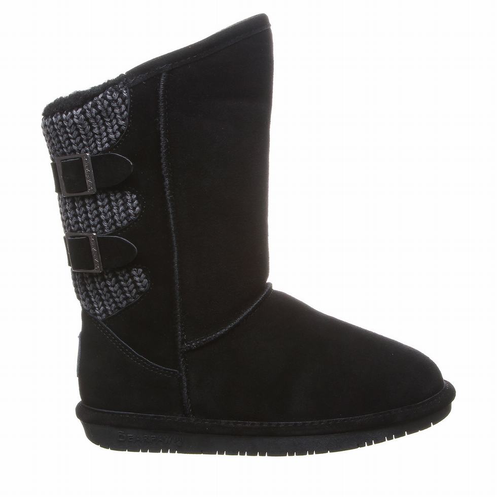 Botas Altas Bearpaw Boshie Wide Mujer Negras | YOJ9862ID