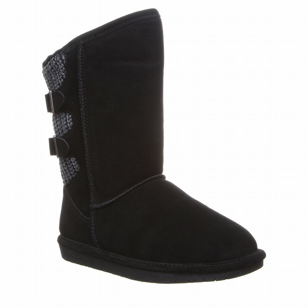 Botas Altas Bearpaw Boshie Wide Mujer Negras | YOJ9862ID