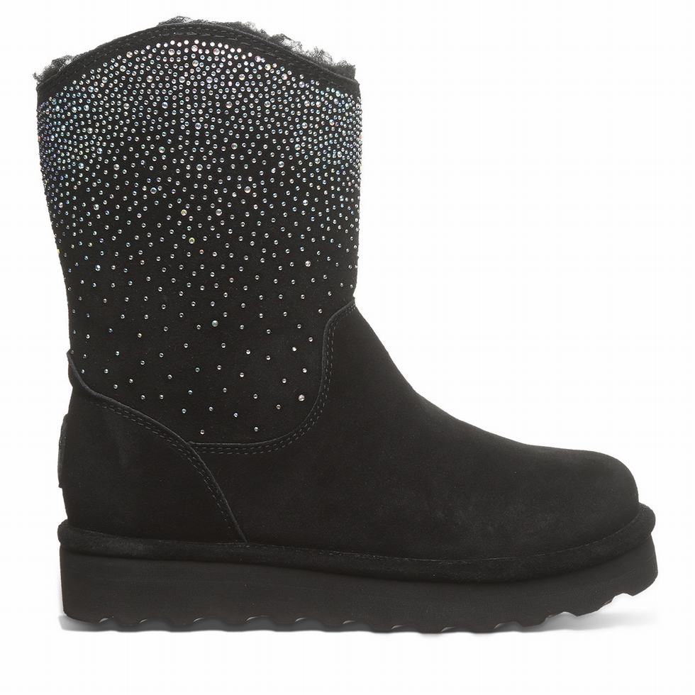 Botas Bearpaw Glam Platform Lo Mujer Negras | MIH1065VL