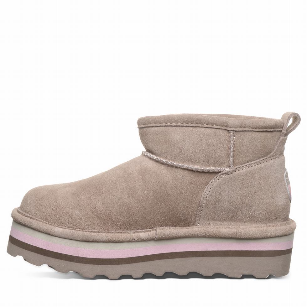 Botas Plataforma Bearpaw Retro Shorty Mujer Beige | FJR5283EM