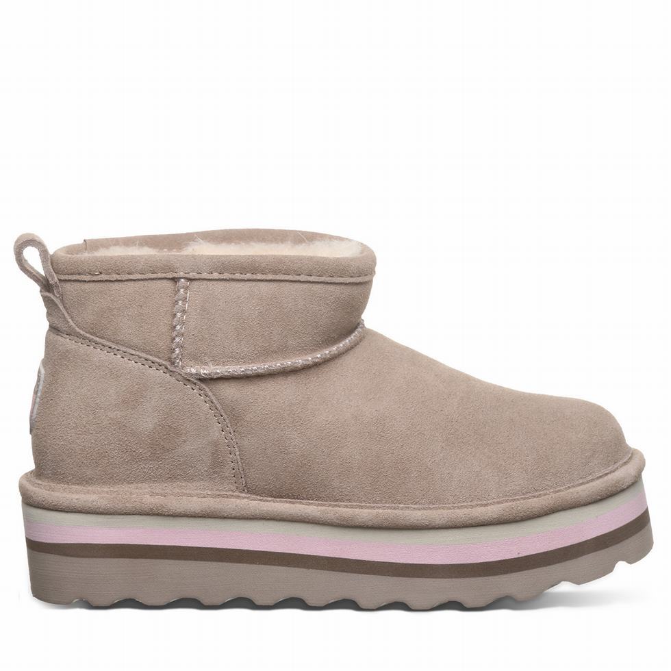 Botas Plataforma Bearpaw Retro Shorty Mujer Beige | FJR5283EM