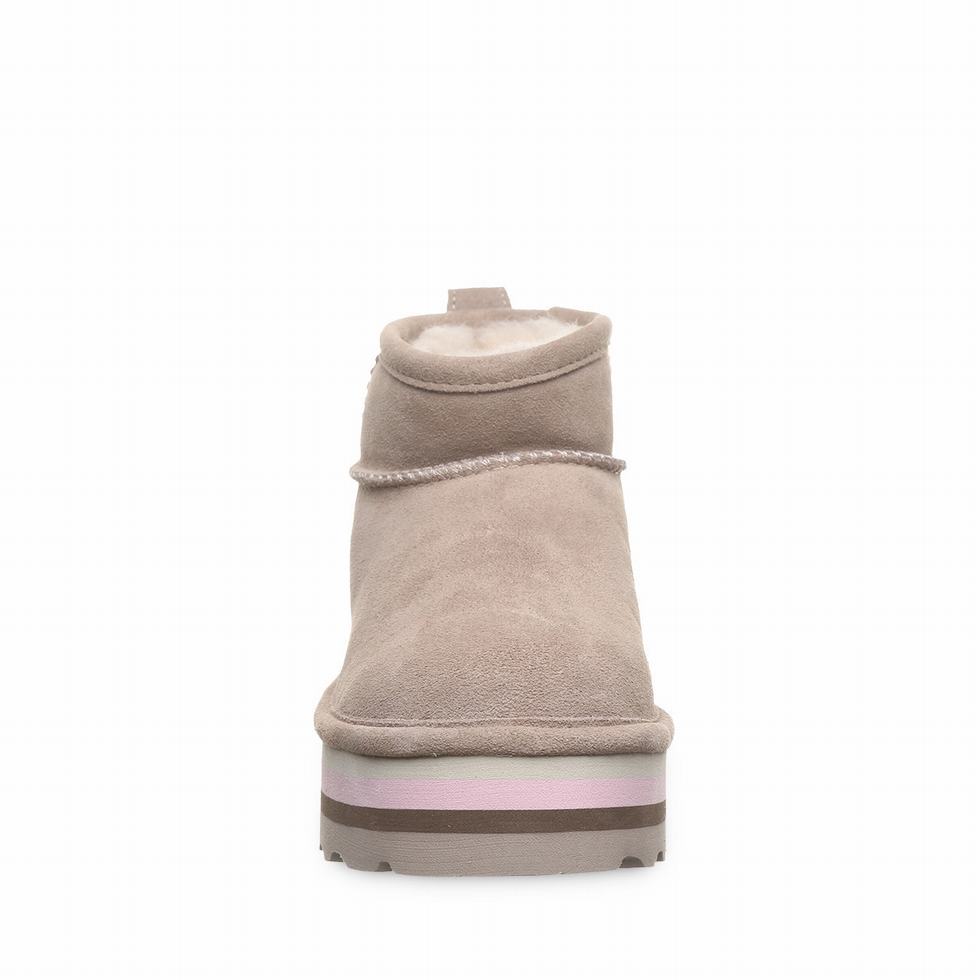 Botas Plataforma Bearpaw Retro Shorty Mujer Beige | FJR5283EM