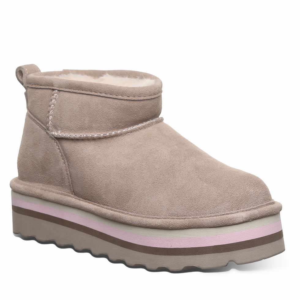 Botas Plataforma Bearpaw Retro Shorty Mujer Beige | FJR5283EM