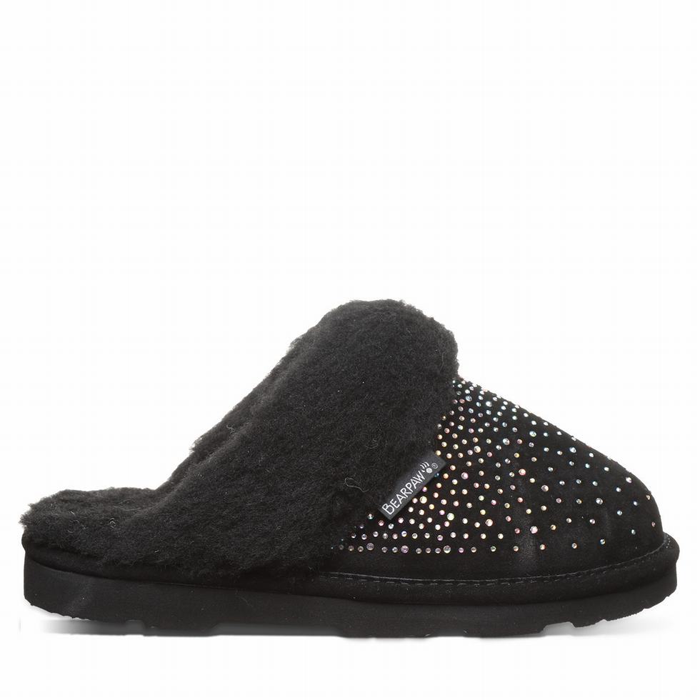 Pantuflas Bearpaw Loki Exotic Mujer Negras | AIL9660YA