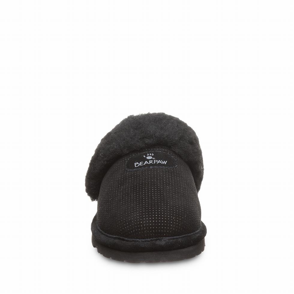 Pantuflas Bearpaw Loki Exotic Mujer Negras | KPQ3932TQ