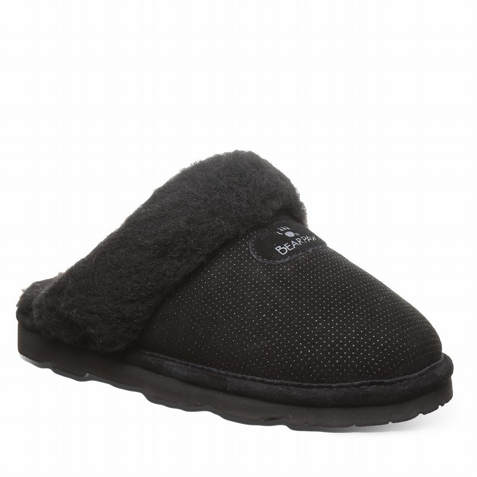 Pantuflas Bearpaw Loki Exotic Mujer Negras | KPQ3932TQ