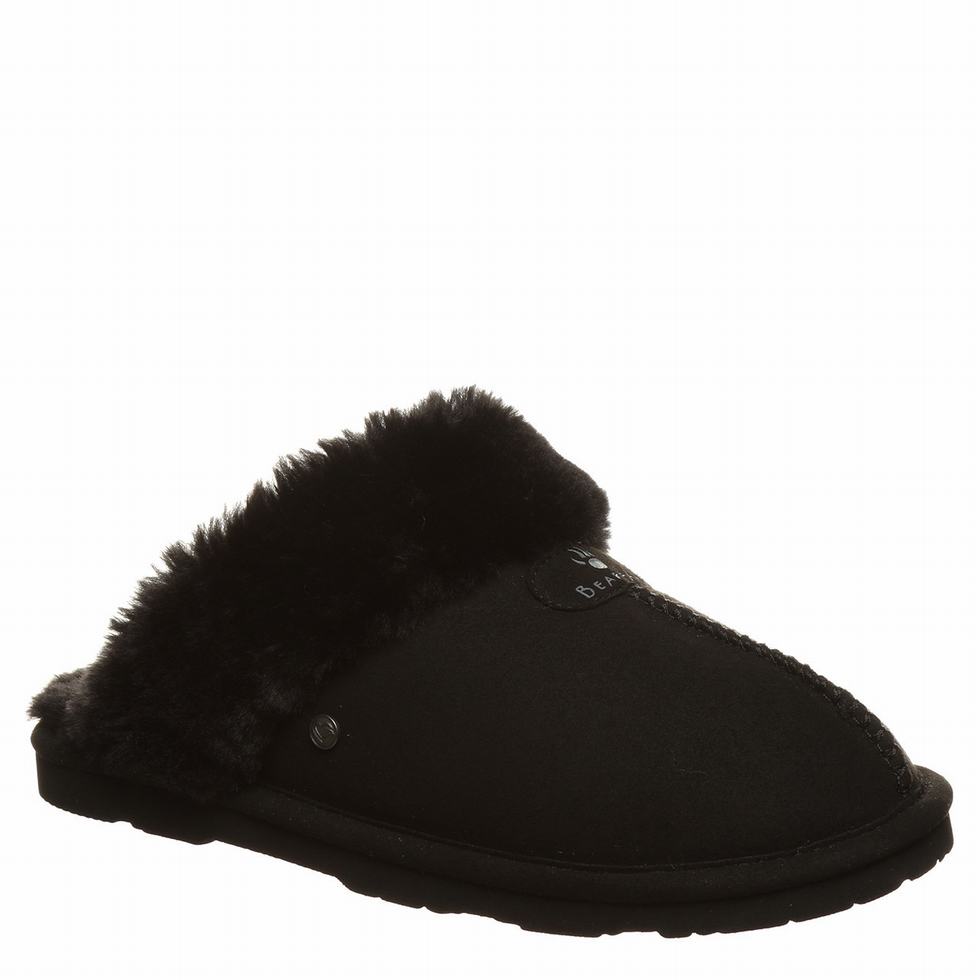 Pantuflas Bearpaw Loki Vegan Mujer Negras | PFO1591CA