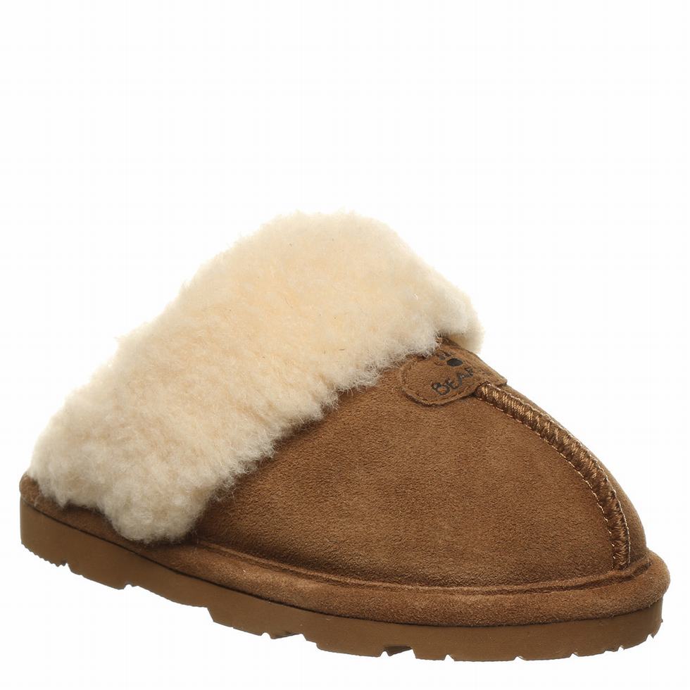 Pantuflas Bearpaw Loki Youth Niños Marrones | MIP6713CO