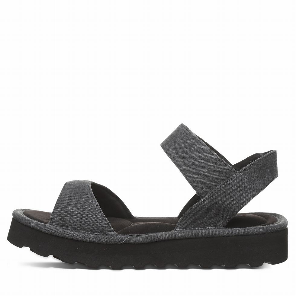 Sandalias Bearpaw Crest Mujer Negras | RIE2727GM