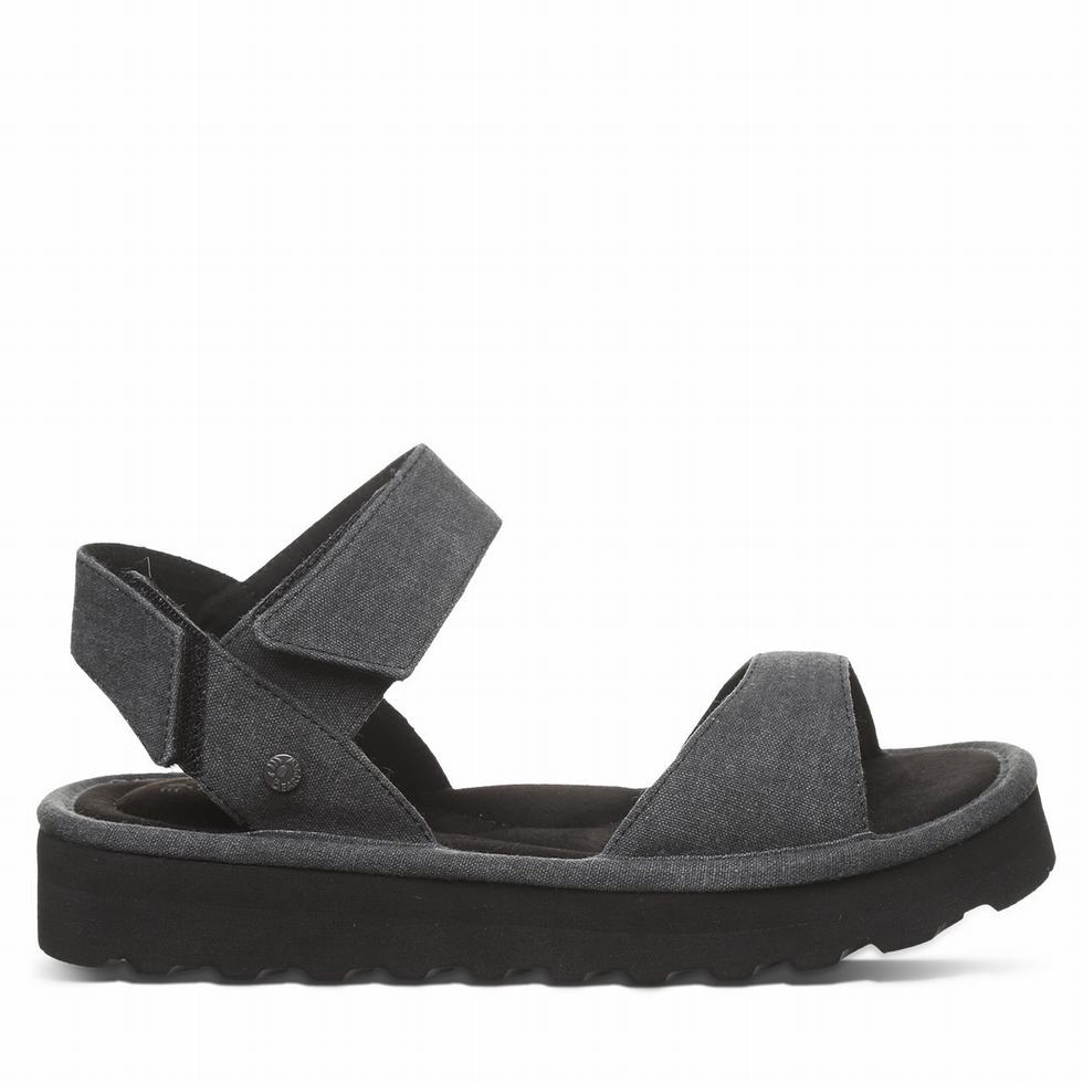 Sandalias Bearpaw Crest Mujer Negras | RIE2727GM