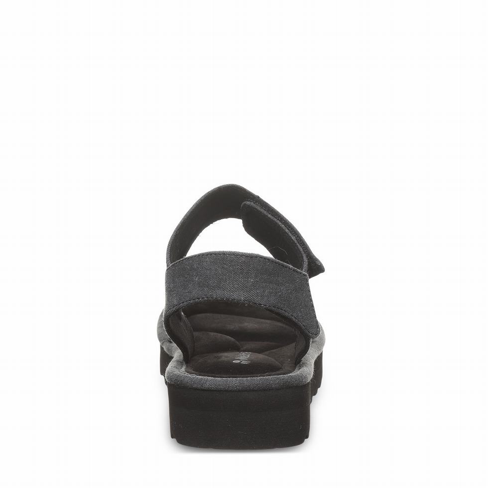 Sandalias Bearpaw Crest Mujer Negras | RIE2727GM