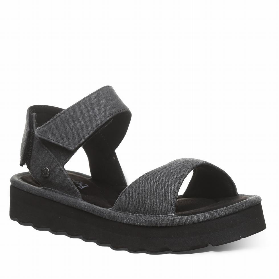 Sandalias Bearpaw Crest Mujer Negras | RIE2727GM