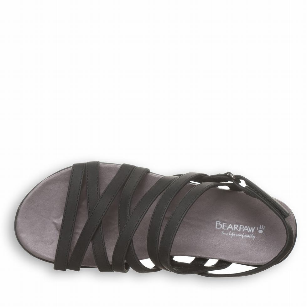 Sandalias Bearpaw Crete Mujer Negras | FMQ1058ZY