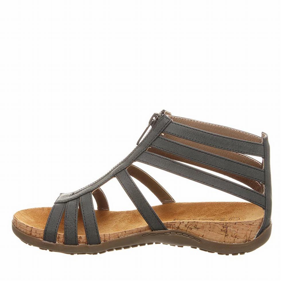 Sandalias Bearpaw Layla Wide Mujer Negras | EQS4890AV