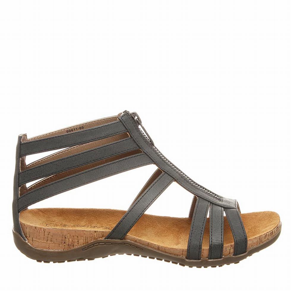 Sandalias Bearpaw Layla Wide Mujer Negras | EQS4890AV